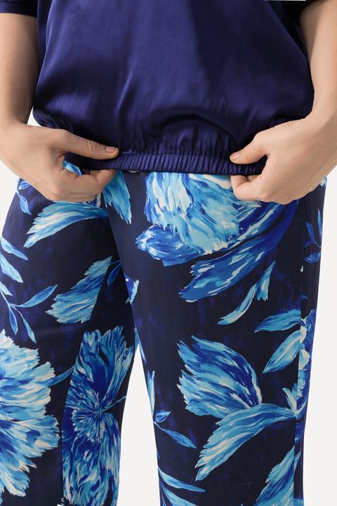 Immagine prodotto Ulla Popken Blusa dal taglio oversize in raso con scollo a V, mezze maniche e orlo elastico (46, 48)