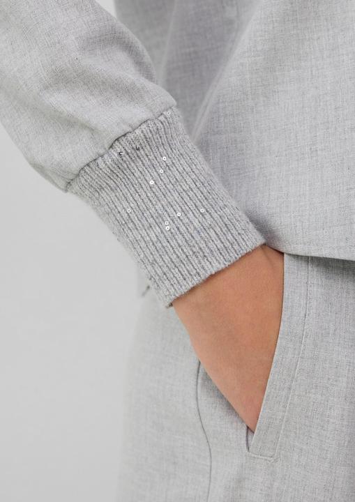 Immagine prodotto s.Oliver Bluse Flanell-Bluse mit Strickkragen und -bündchen (48)