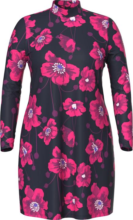 Produktbild Ulla Popken Badekleid, Blüten, Softcups, Langarm, Stehkragen, UPF 50+ (50, 52)