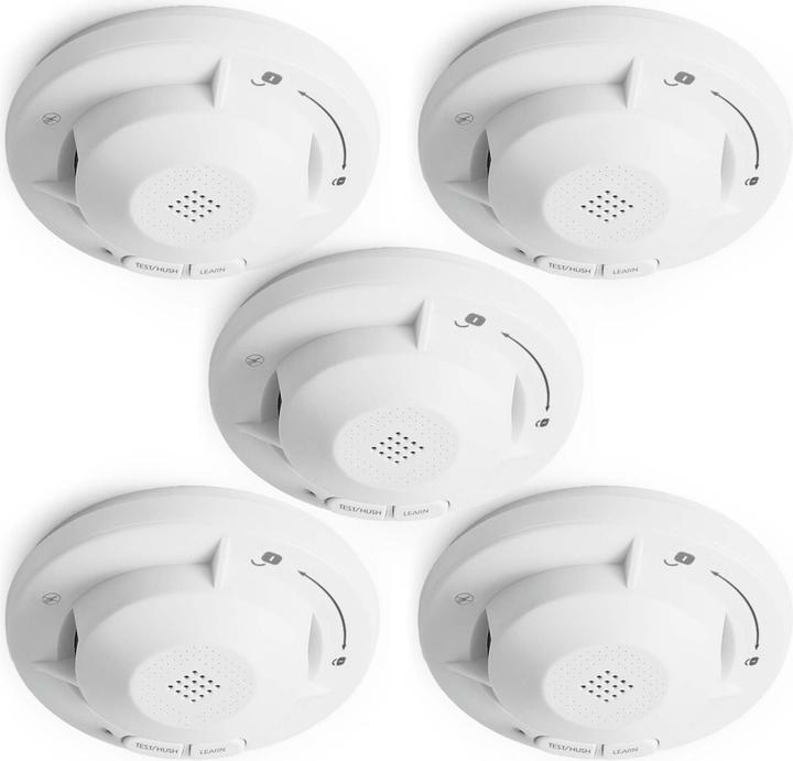 Actual product image Wiltec Rauchmelder vernetzt 5x Funk Feuermelder 10 Jahre Batterie Brandmelder