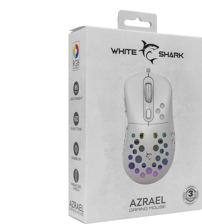 Immagine prodotto White Shark Mouse da gioco Shark AZRAEL, 6D, 7200 dpi, bianco