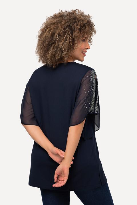 Produktbild Ulla Popken Tunika, Glitzersteinchen, A-Linie, V-Ausschnitt, 3/4-Arm (42, 44)