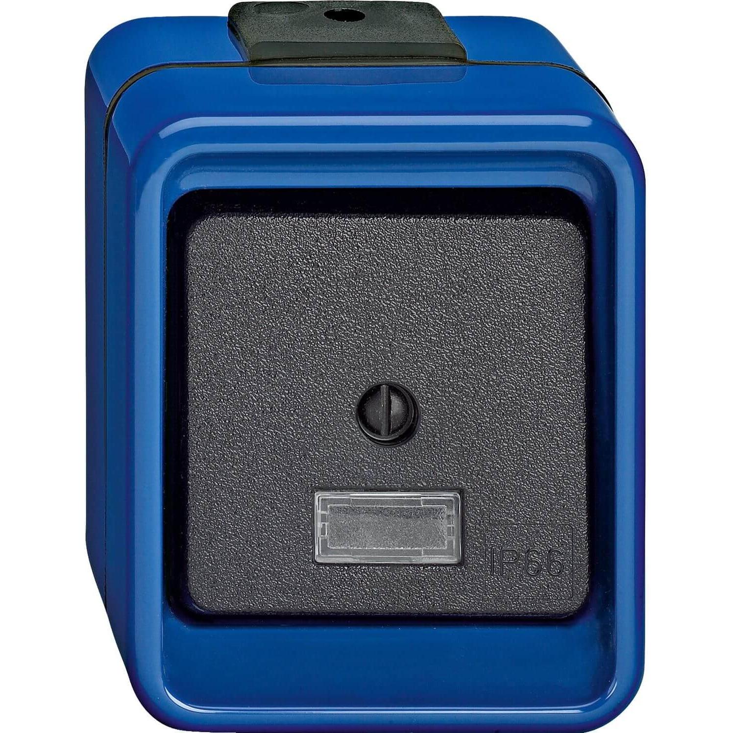 Merten Wippschalter, Kreuz, blau, SCHLAGFEST 370775, Taster + Schalter, Blau