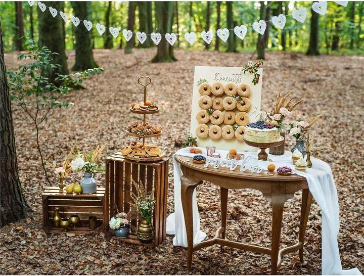 Productafbeelding Partydeco Party Accessoire Donut Wand 45 x 55 cm, Bruin (5 Stuk)