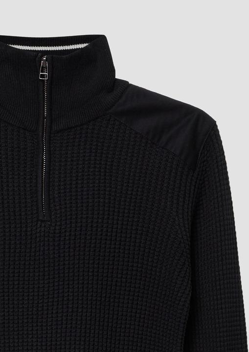 Immagine prodotto s.Oliver Strickpullover Strickpullover mit Troyer-Kragen und Schulterpaneelen aus Webstoff (146, 152)