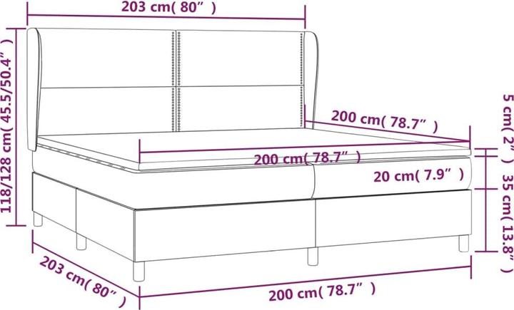Actual product image vidaXL Boxspringbett (200 x 200 cm)