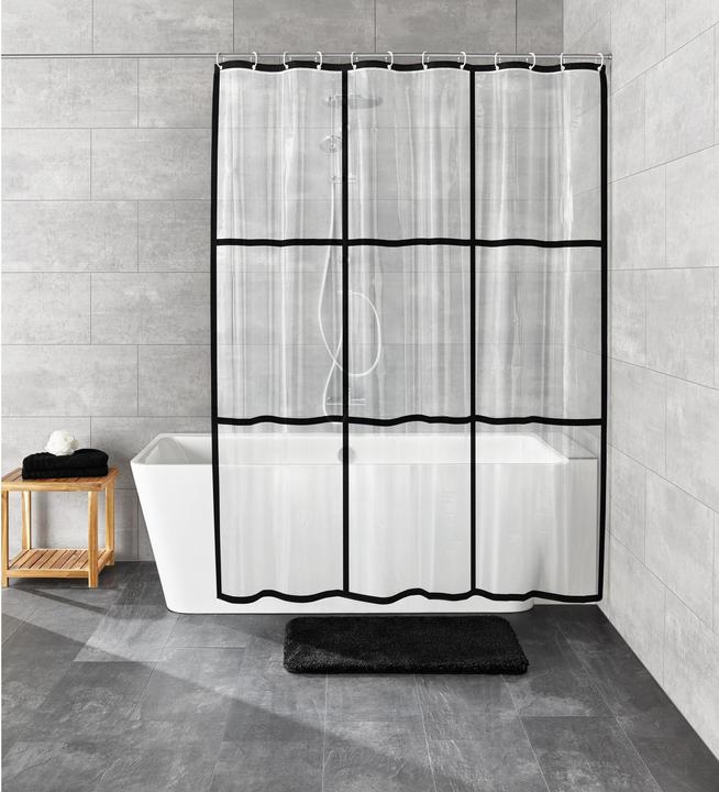 Produktbild Kleine Wolke Duschvorhang Brooklyn 180 x 200 cm, Weiss (180 x 200 cm)