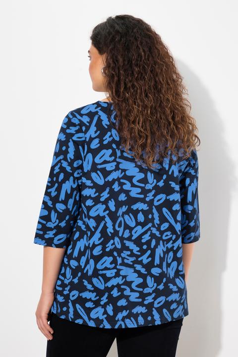 Produktbild Ulla Popken Shirt, A-Linie, Zierfalten, Carree-Ausschnitt, 3/4-Arm (42, 44)