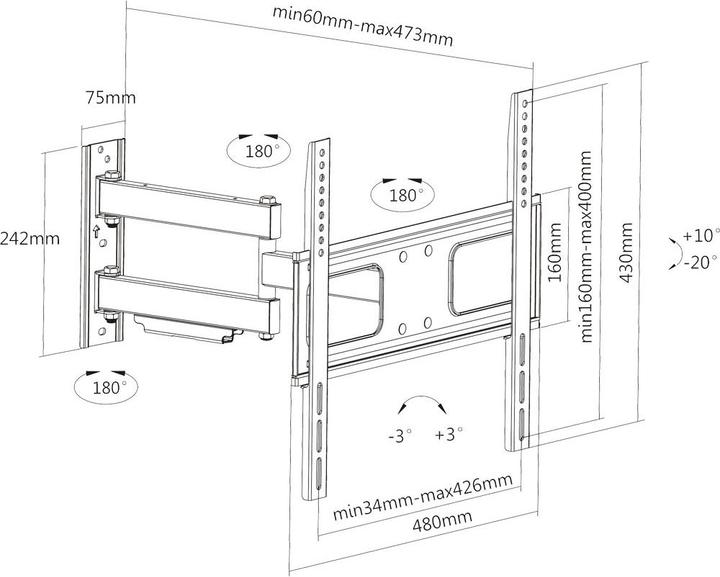 Image du produit InLine 23109a (Mur, 55", 50 kg)