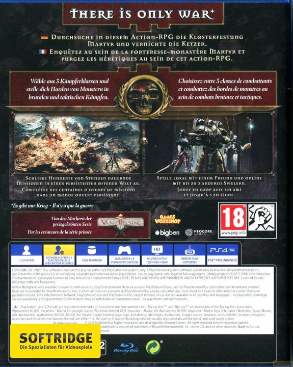 Produktbild Bigben Warhammer 40.000 Inquisitor Martyr (PS4, Multilingual)