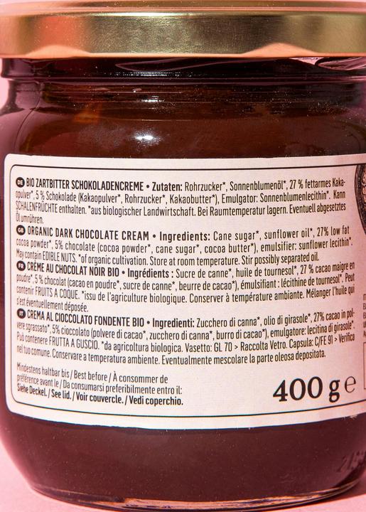 Nährwerte und Zutaten KoRo Bio Zartbitter Schokoladencreme (400 g)