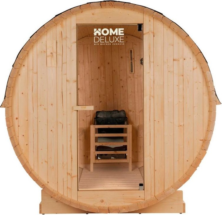 Produktbild Home Deluxe Outdoor Sauna Fasssauna AQUILA L- 195 x 180 cm für 4 Personen - Sauna mit 6kW Ofen