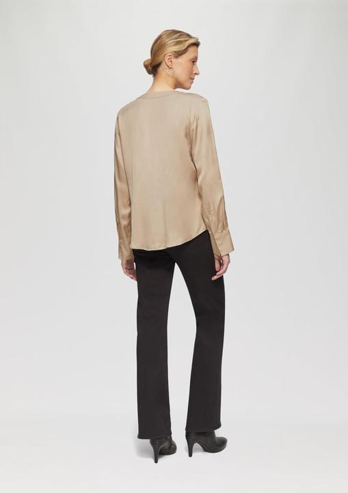 Produktbild S.Oliver Bluse Satinbluse mit Raffung und verdeckter Knopfleiste (36)