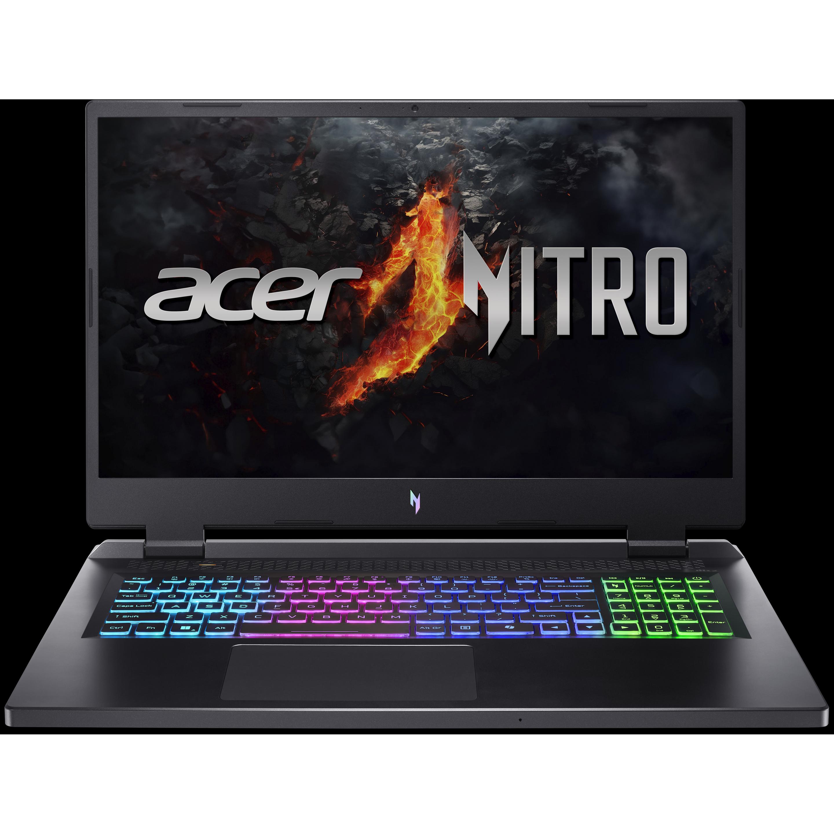 Acer Nitro 17 (17.30", AMD Ryzen 7 8845HS, 16 GB, 1000 GB, DE), Notebook, Schwarz