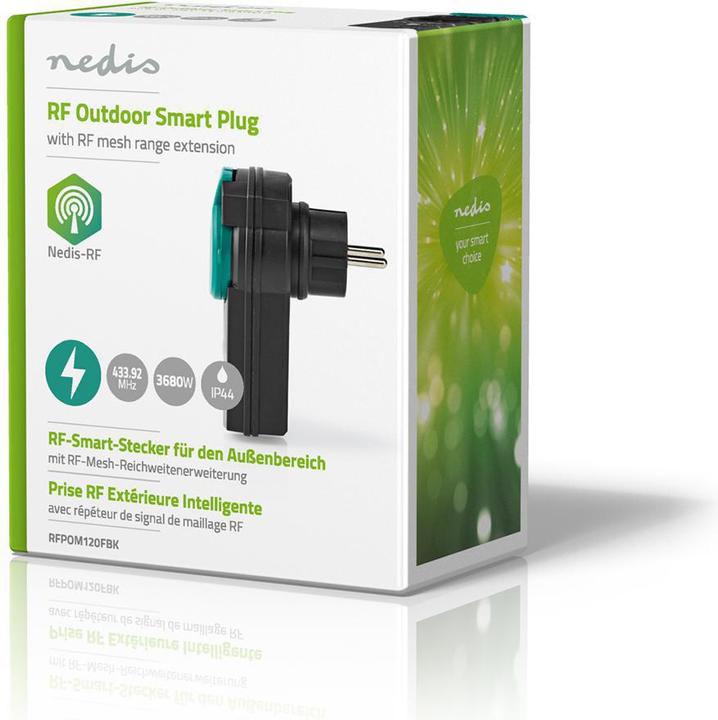 Productafbeelding Nedis RF Stekker Buiten IP44 AAN/UIT RF Mesh Bereik Verlenging Schuko Type F 3680 W Groen/S