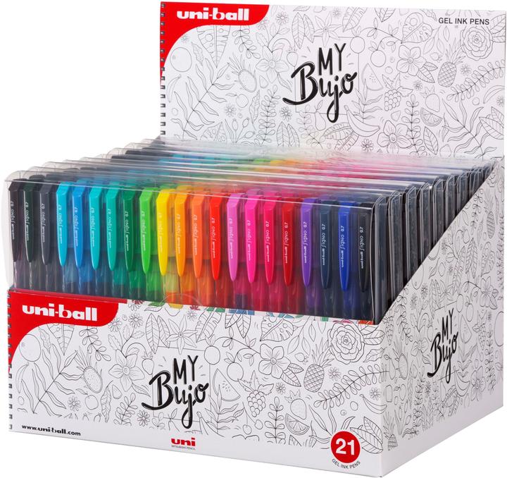 Posca Roller Signo (Rosa, Goldgelb, Blau-schwarz, Mandarinorange, Orange, Violett, Schwarz, Blau, Rot, Himbeer, hellrosa, Hellgrün, Türkis, Gelb, Grün, Grau, Hellblau, braun-schwarz, Himmelblau, Dunkelgrün, aqua marin, 21 x)