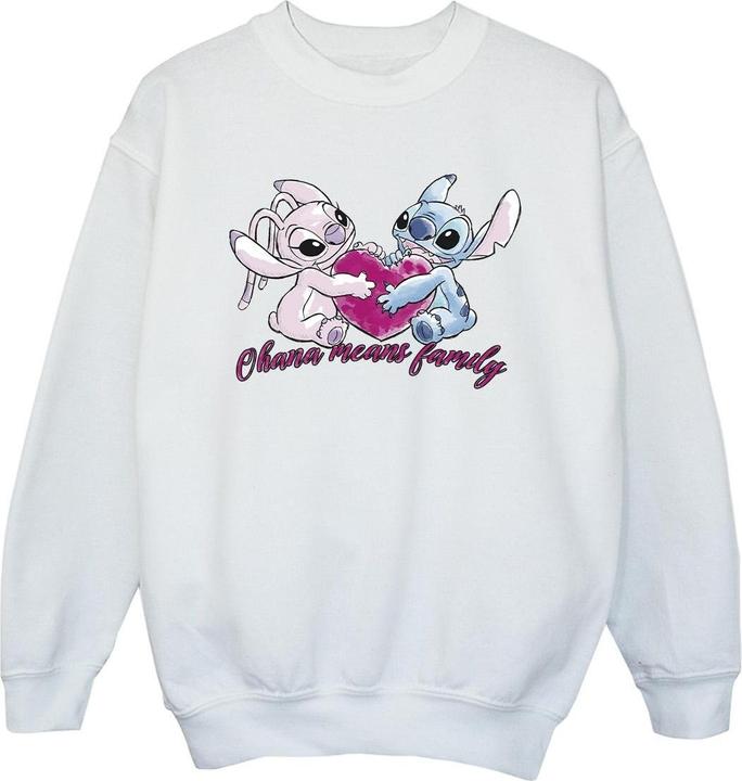 Disney Lilo And Stitch Ohana Heart With Angel Sweatshirt Mädchen (128)