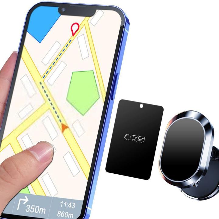 Actual product image Tech-Protect MetalPlate magnetic plates for car holders - black (4 pcs.)