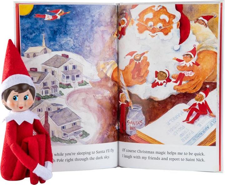Actual product image Elf on the Shelf Girl with book, German version