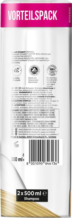 Produktbild Pantene Pro-V Anti-Schuppen Shampoo Duo, 2x500ml (500 ml, Flüssiges Shampoo)