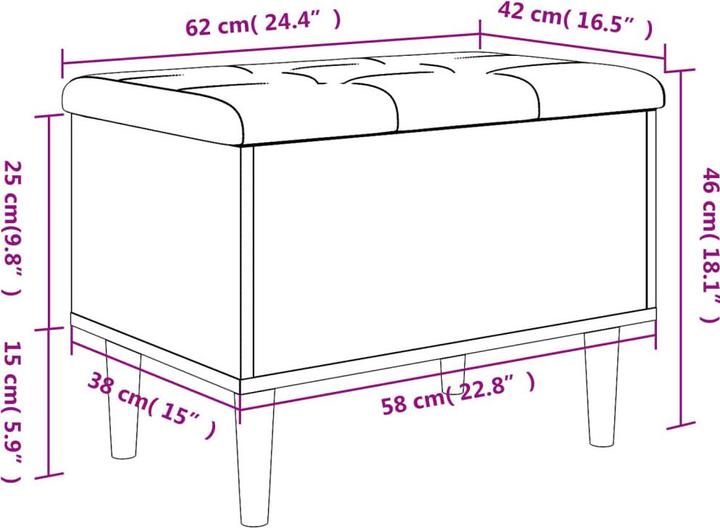 Image du produit vidaXL Sitzbank mit Stauraum (62 cm)