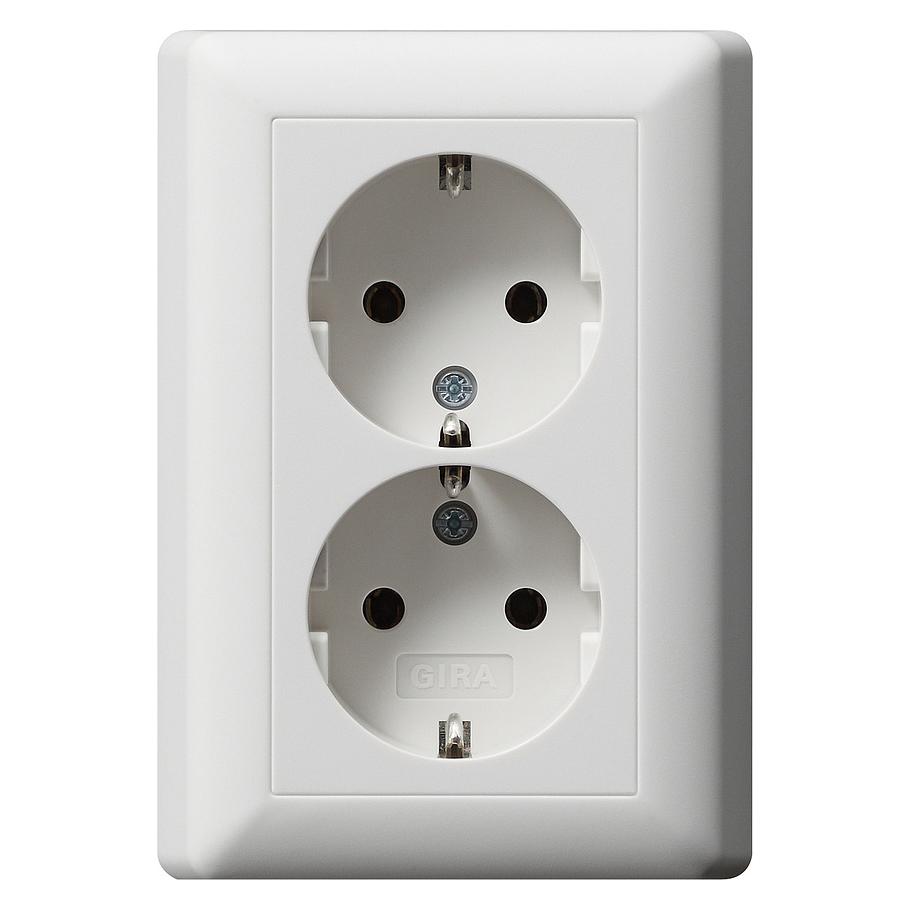 Gira, Stopcontacten, Schuko 2f Massief Pl. Zonder Cr. Stk Standaard 55 078804
