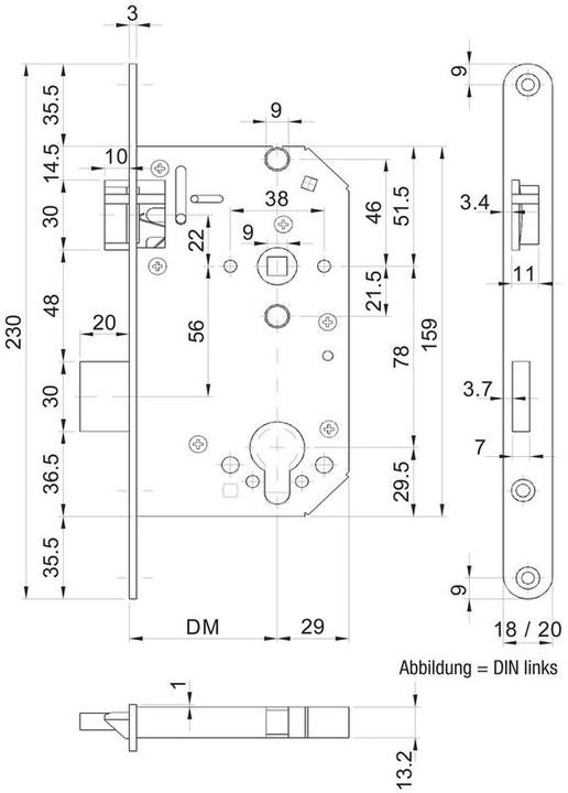 Produktbild MSL Panik-Sicherheits-Einsteckschloss CASA Alpha 1719 PBe-SV (Einsteckschloss)