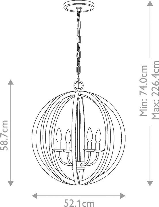 Actual product image Elstead Lighting Allier pendant light E14 4-fold weather oak wood, antique wrought iron (E14)