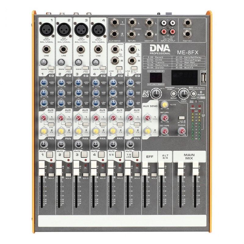 No Name DNA ME-8FX Audiomischer 8 kanal USB Bluetooth, Mixer audio
