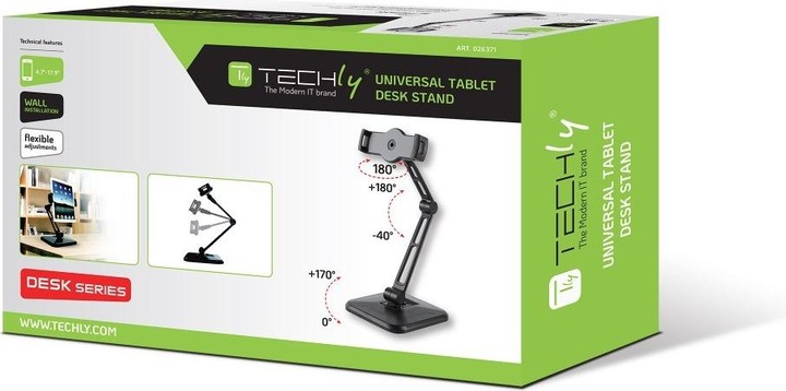 Image du produit Techly Np Extensible Support - Kit de fixation (montage mural, support pour bureau)