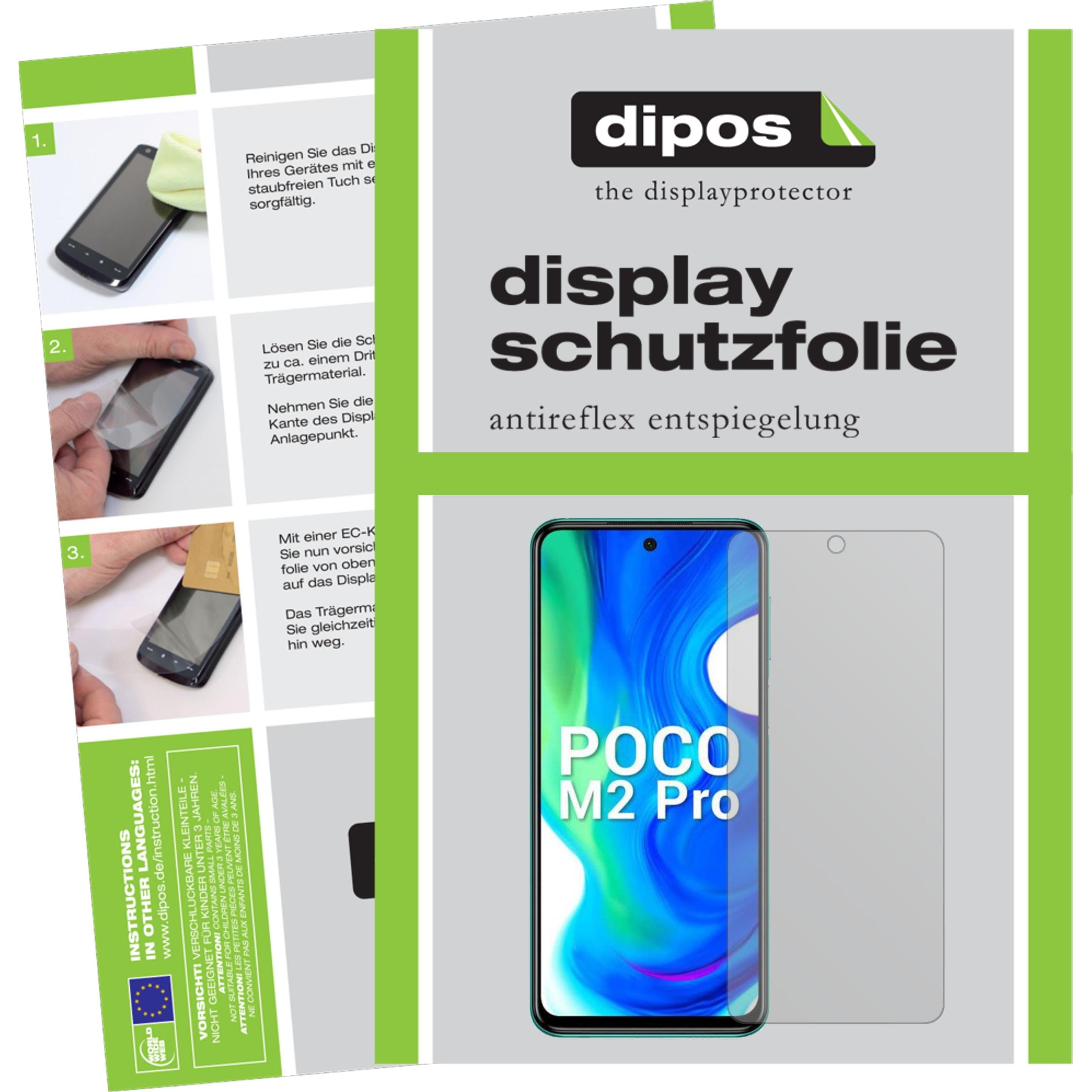Dipos Displayschutzfolie Antireflex (2 Stück, Xiaomi Poco M2 Pro), Smartphone Schutzfolie, Transparent