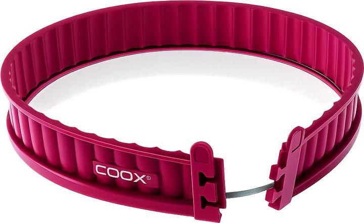 Produktbild Coox Quicheform 26 cm mit Glasboden Silikon Backform Tarteform dunkelrot (26 cm)