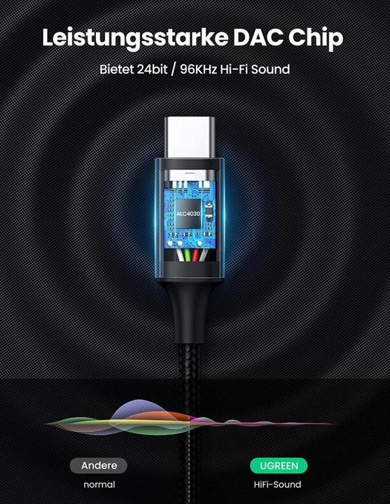 Produktbild Ugreen USB C — 3.5mm (1 m, 3.5mm Klinke (AUX))