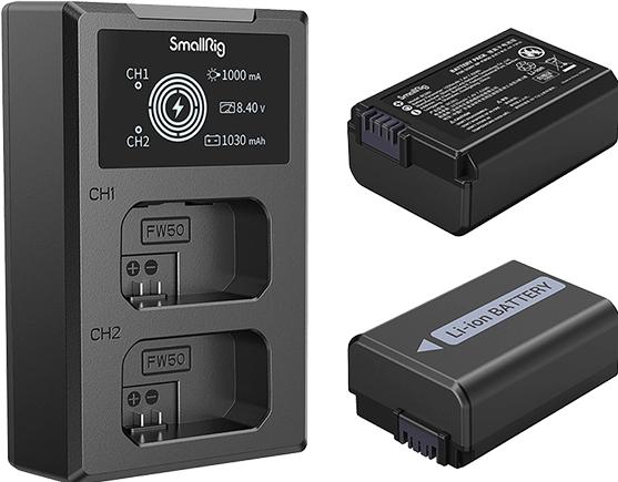 Actual product image SmallRig NP-FW50 Kit 3818 (Camera battery charger, Camera battery)