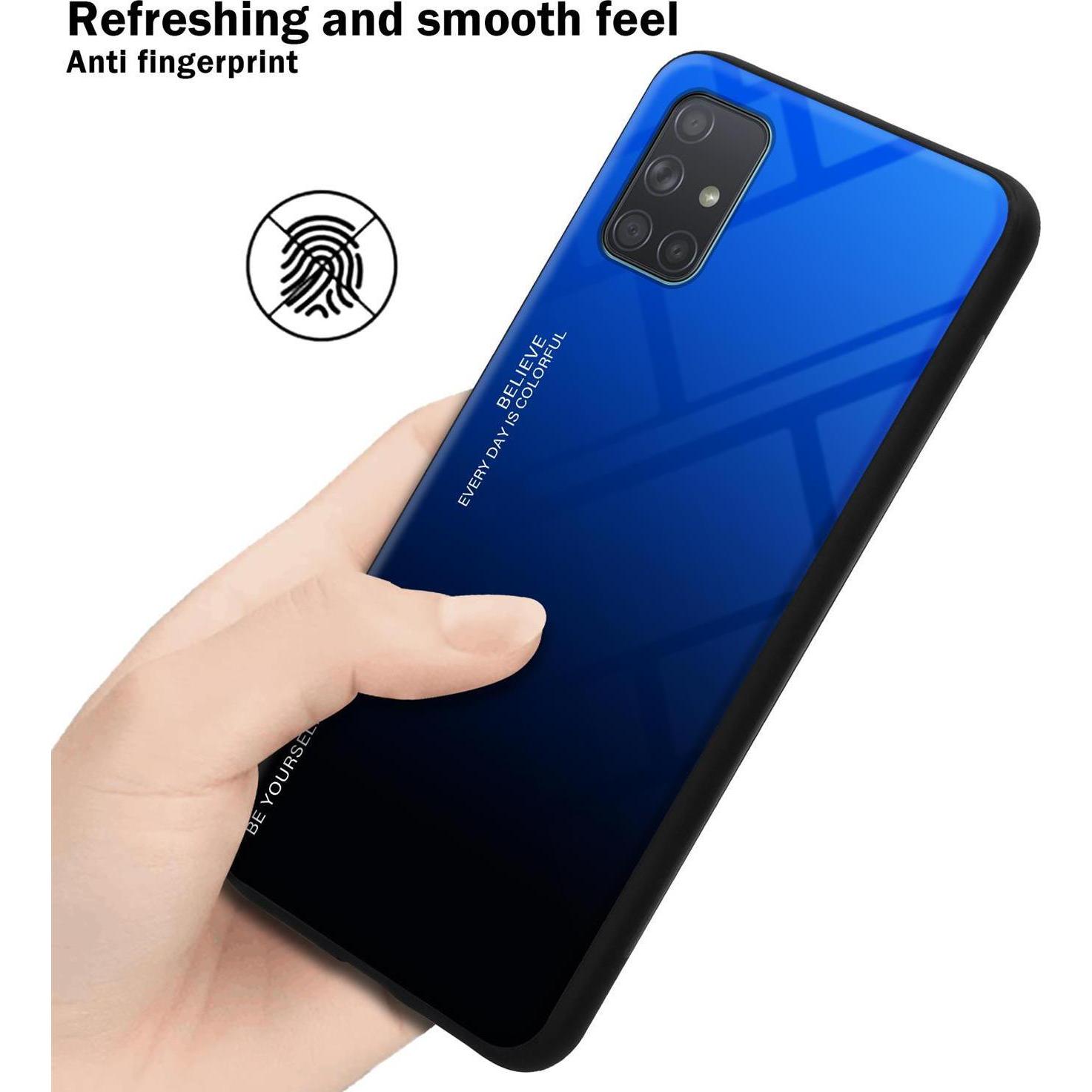 Thumbnail - Cadorabo TPU 2 Farben Glas Cover (Samsung Galaxy A71), Smartphone Hülle, Schwarz