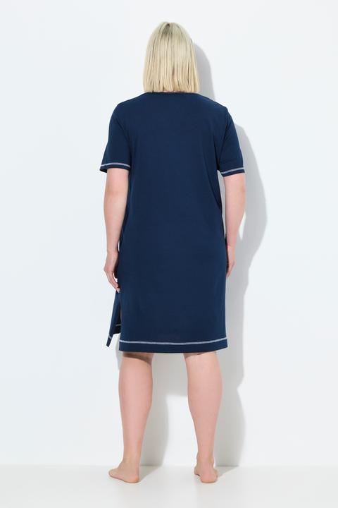 Produktbild Ulla Popken Bigshirt, platzierter Druck, V-Ausschnitt, Halbarm (50, 52)
