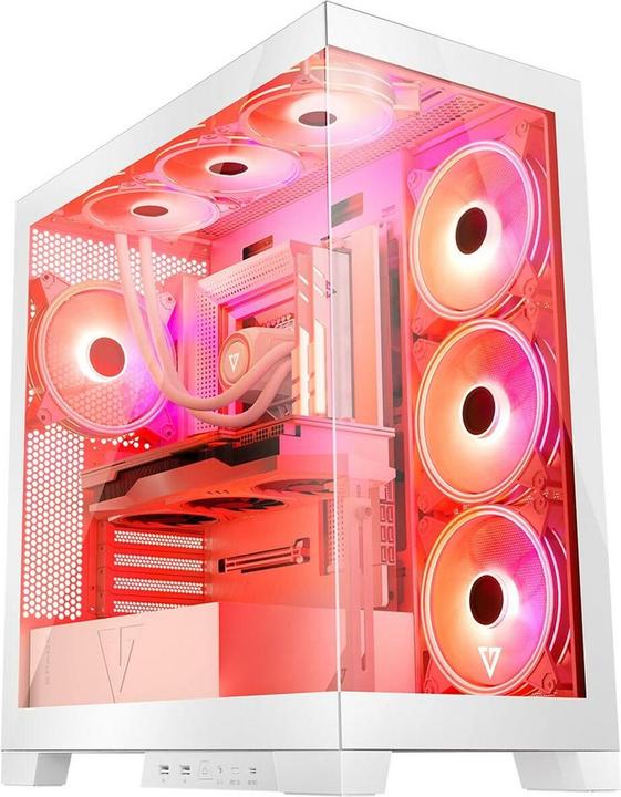 Actual product image Modecom Computer case Volcano SPACE APEX ARGB MIDI USB 3.0 X 2 CYPE-C white (ATX, mATX, Mini-ITX)