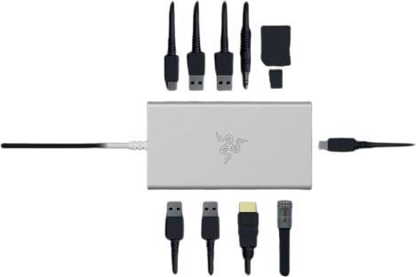 Actual product image Razer USB-C Dock - Mercury Edition (USB-C, 11 ports)