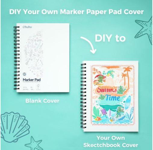 Actual product image Ohuhu Kunst-Skizzenbuch (auslaufsicher) - 150 g/m², 60 Seiten (Plain, Soft cover)