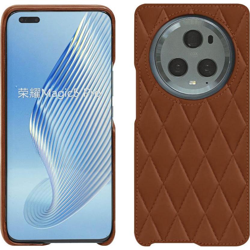 Noreve Lederschutzhülle (Honor Magic5 Pro), Smartphone Hülle, Braun