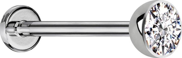 Immagine prodotto Star Piercing Micro Threadless Labret emisfero d'argento con cristallo d'argento (Titanio G23, senza ottone)