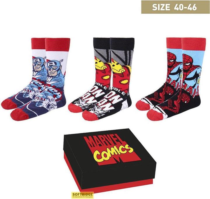 Cerda Marvel - Avengers - Lot de 3 paires de chaussettes (EU 40-46) (Lot de 3, 40 - 46)