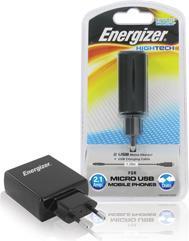 Energizer Reiselader Dual-USB-Port 2A mit Micro USB Anschluss schwarz (10 W)