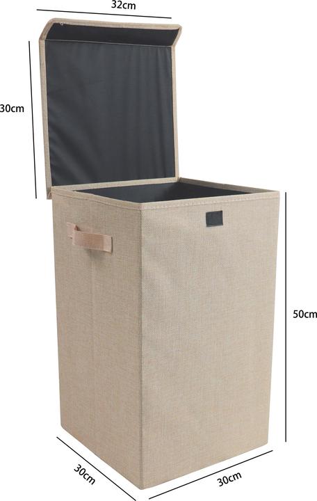 Image du produit VCM Panier à linge Boîte à linge en tissu avec couvercle Dreso M