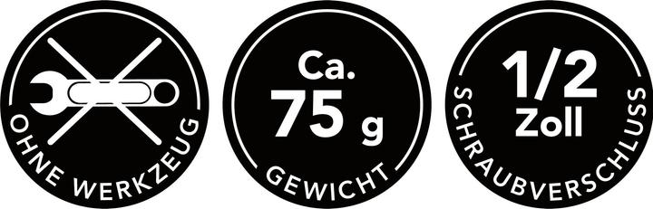 Actual product image Maxxmee Thermometer Wasserarmaturen LED Durchlaufthermometer, 5-85C