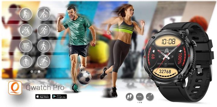 Produktbild Gravity GT21-1+ Smartwatch, schwarzes Silikonarmband