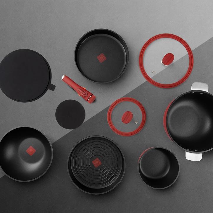 Actual product image MasterPRO Share & Play Stackable Cookware Set with Non-Stick Coating and Heat Indicator (Frying pan, Pot, Cast aluminium)