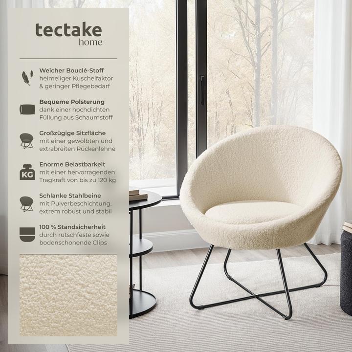 Image du produit tectake fauteuil cocktail Centera, rembourré,rond