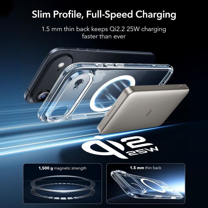 Produktbild ESR Classic Hybrid Magnetic Case (Camera Control), for iPhone 17 Air, Clear (Apple iPhone 17 Pro)