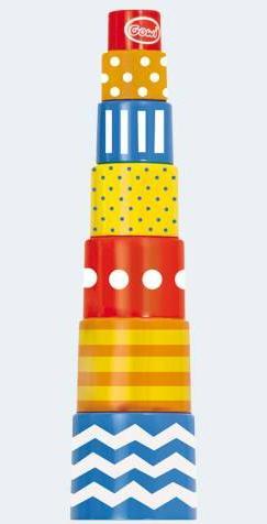 Image du produit Gowi 453-41 Pyramide Retro, 7 pièces, Jouets à empiler et à emboîter